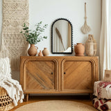 Beaded Arch Mirror, Black