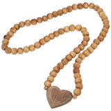Beaded Garland w/Heart, Natural-Accessories-High Fashion Home