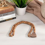 Beaded Garland w/Heart, Natural-Accessories-High Fashion Home