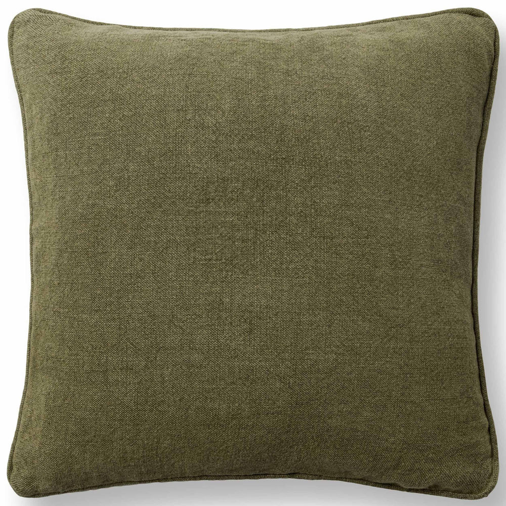 Bedford Linen Pillow, Olive Green-Accessories-High Fashion Home