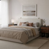 Bela Floating Queen Bed, Ivory-Furniture - Bedroom-High Fashion Home