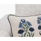 Belcourt Floral Lumbar Pillow, Natural/Blue-Accessories-High Fashion Home