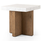 Bellamy End Table, White Marble