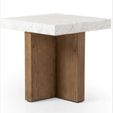 Bellamy End Table, White Marble