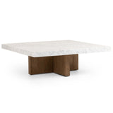 Bellamy Square Coffee Table, White Marble