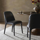 Bensen Leather Dining Chair, Sonoma Black, Set of 2