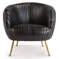 Beretta Leather Chair, Faded Black
