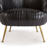 Beretta Leather Chair, Faded Black