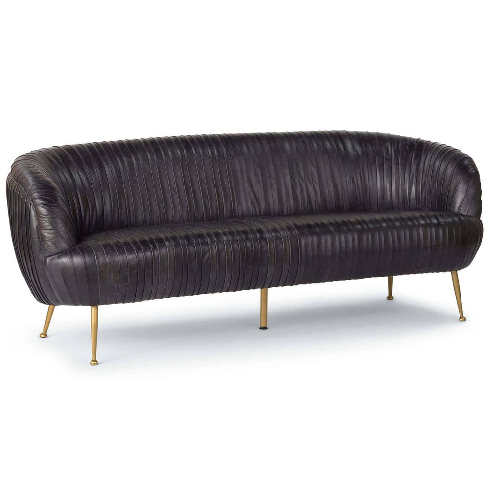 Beretta Leather Sofa, Faded Black