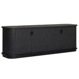 Berlin Media Console, Black Linen by Four Hands-Furniture - Storage-High Fashion Home