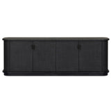 Berlin Media Console, Black Linen by Four Hands-Furniture - Storage-High Fashion Home