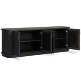 Berlin Media Console, Black Linen by Four Hands-Furniture - Storage-High Fashion Home