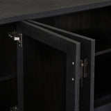 Berlin Media Console, Black Linen by Four Hands-Furniture - Storage-High Fashion Home