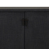 Berlin Media Console, Black Linen by Four Hands-Furniture - Storage-High Fashion Home