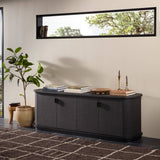 Berlin Media Console, Black Linen by Four Hands-Furniture - Storage-High Fashion Home
