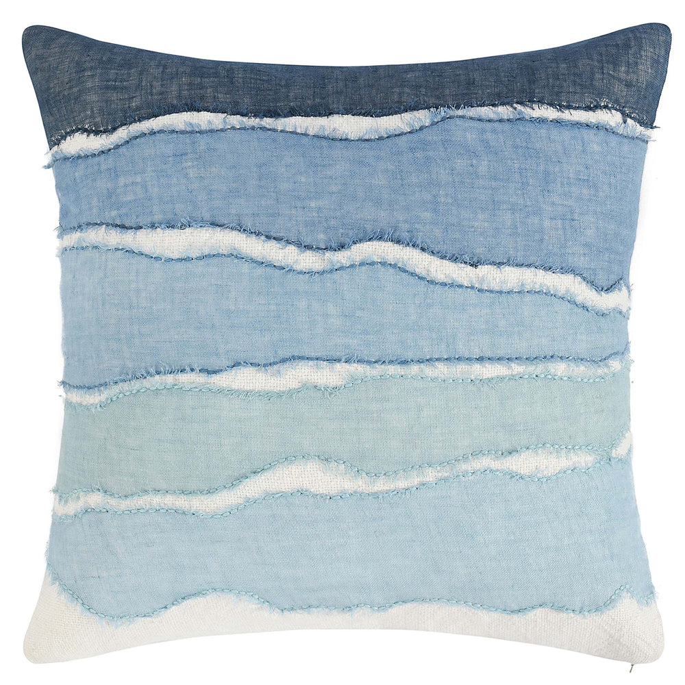 Bikram Pillow, Blue/Ivory-Accessories-High Fashion Home