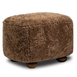 Bilbury Oval Ottoman, Amber Shearling by Four Hands-Furniture - Chair-High Fashion Home