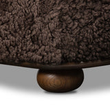 Bilbury Oval Ottoman, Cocoa Shearling by Four Hands-Furniture - Chair-High Fashion Home