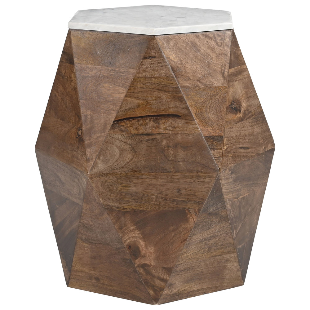 Bisel Side Table, Walnut-Furniture - Accent Tables-High Fashion Home