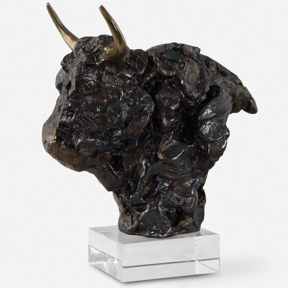 Bison Bust Sculpture-Accessories-High Fashion Home