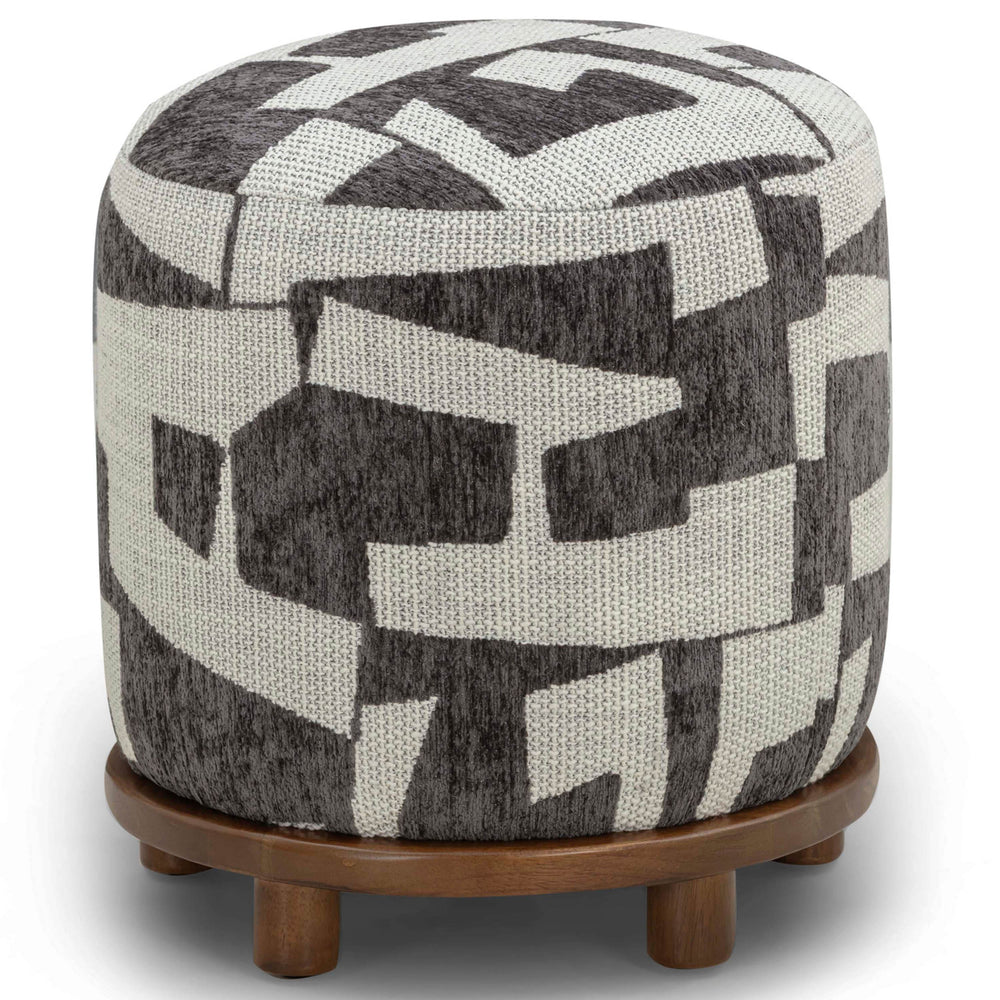 Bisou Jacquard Ottoman, Black