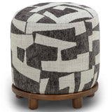 Bisou Jacquard Ottoman, Black