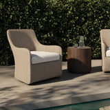 Blaire Outdoor Swivel Chair, Vintage White by Four Hands-Furniture - Outdoor-High Fashion Home