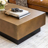 Blakely Coffee Table, Antique Brass-Furniture - Accent Tables-High Fashion Home