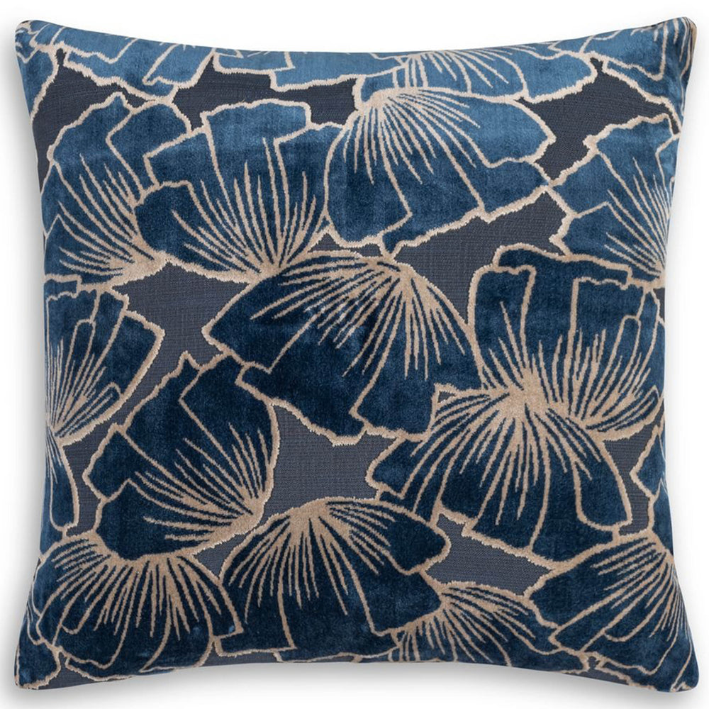 Bloom Pillow, Blue-Accessories-High Fashion Home