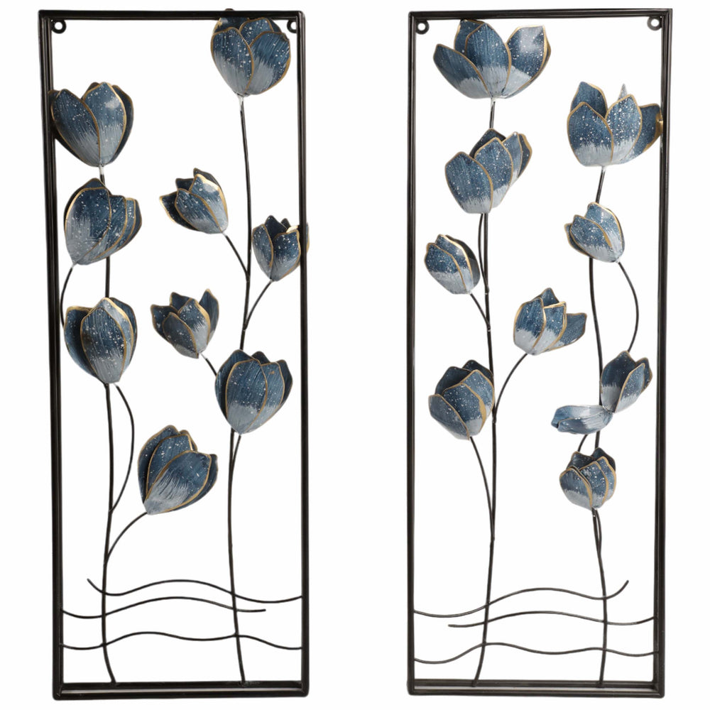 Blooming Flowers Wall Panels, Blue