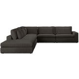 Bloor 5-Piece RAF Sectional w/Ottoman, Landale Charcoal-Furniture - Sofas-High Fashion Home