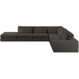Bloor 5-Piece RAF Sectional w/Ottoman, Landale Charcoal-Furniture - Sofas-High Fashion Home