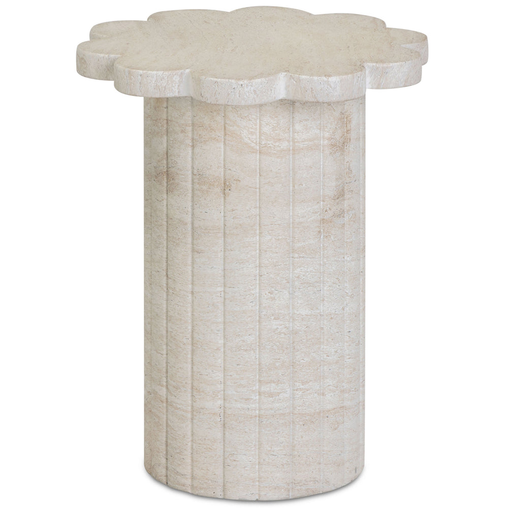 Blossom Outdoor Side Table, Travertine