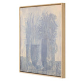 Blue Flowers No. 1 by Benjamin Galvan, Natural Maple Floater by Four Hands-Accessories Artwork-High Fashion Home
