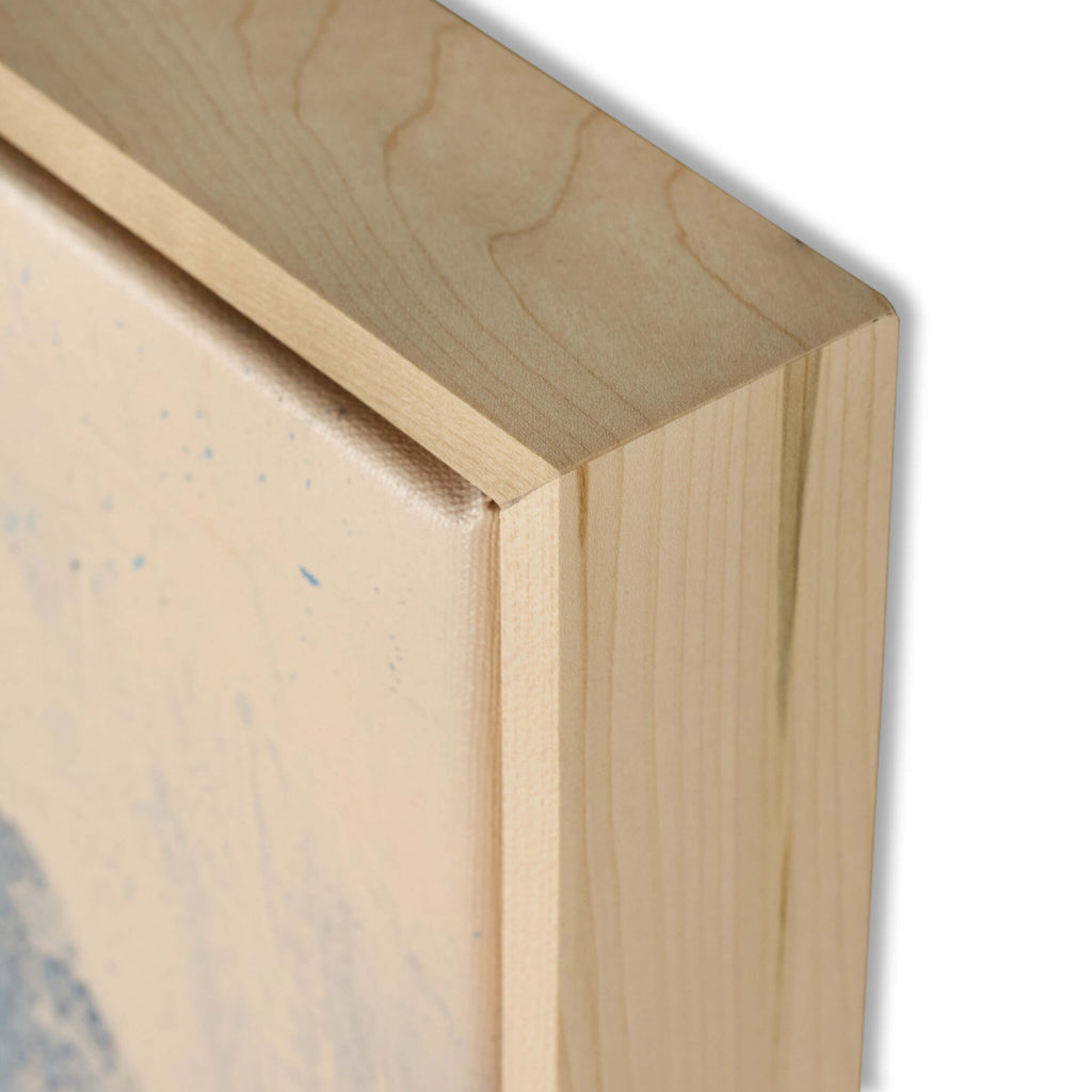 Blue Flowers No. 1 by Benjamin Galvan, Natural Maple Floater by Four H ...