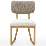 Bobbie Shearling Dining Chair, Cream/Grey