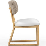 Bobbie Shearling Dining Chair, Cream/Grey