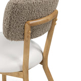 Bobbie Shearling Dining Chair, Cream/Grey