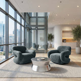 Boble Swivel Chair, Gray-Furniture - Chair-High Fashion Home