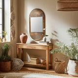 Boho Oval Mirror, Brown