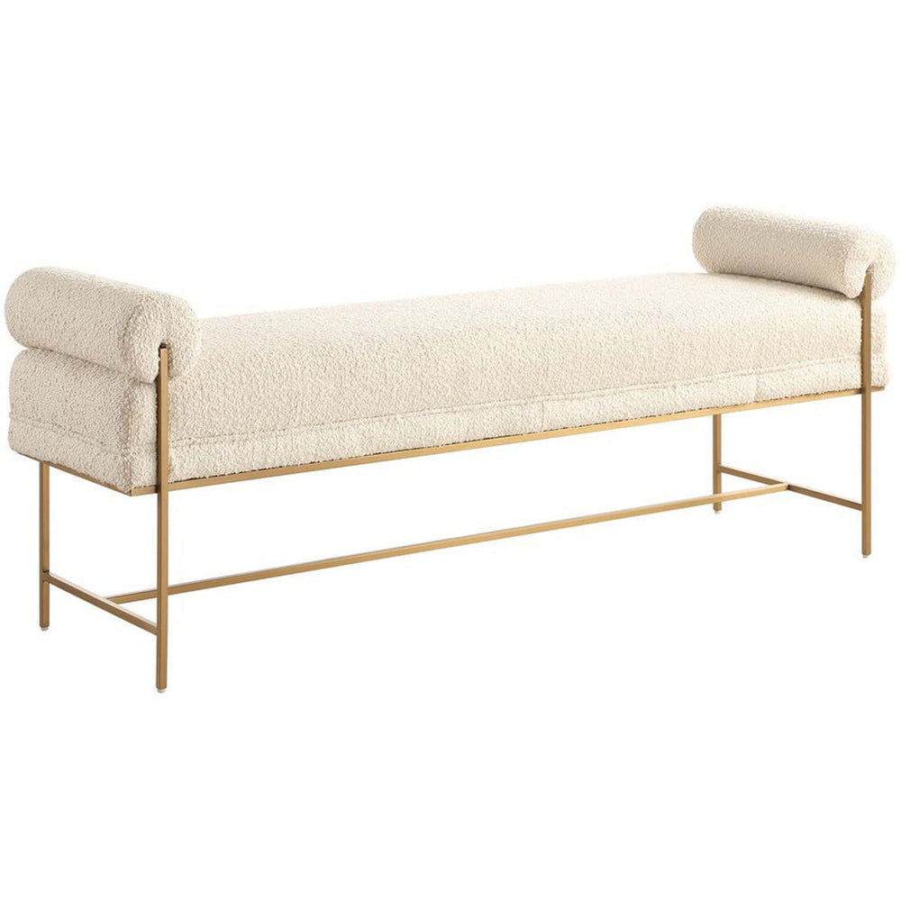 Bolster Bench, Pearl White-Furniture - Benches-High Fashion Home