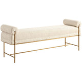 Bolster Bench, Pearl White-Furniture - Benches-High Fashion Home