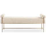 Bolster Bench, Pearl White-Furniture - Benches-High Fashion Home