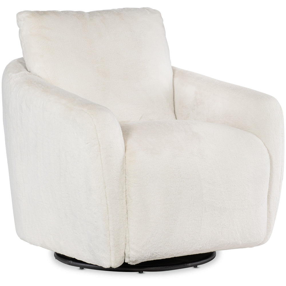 Bonnie Swivel Chair w/Power Footrest, Llama Natural-Furniture - Chairs-High Fashion Home