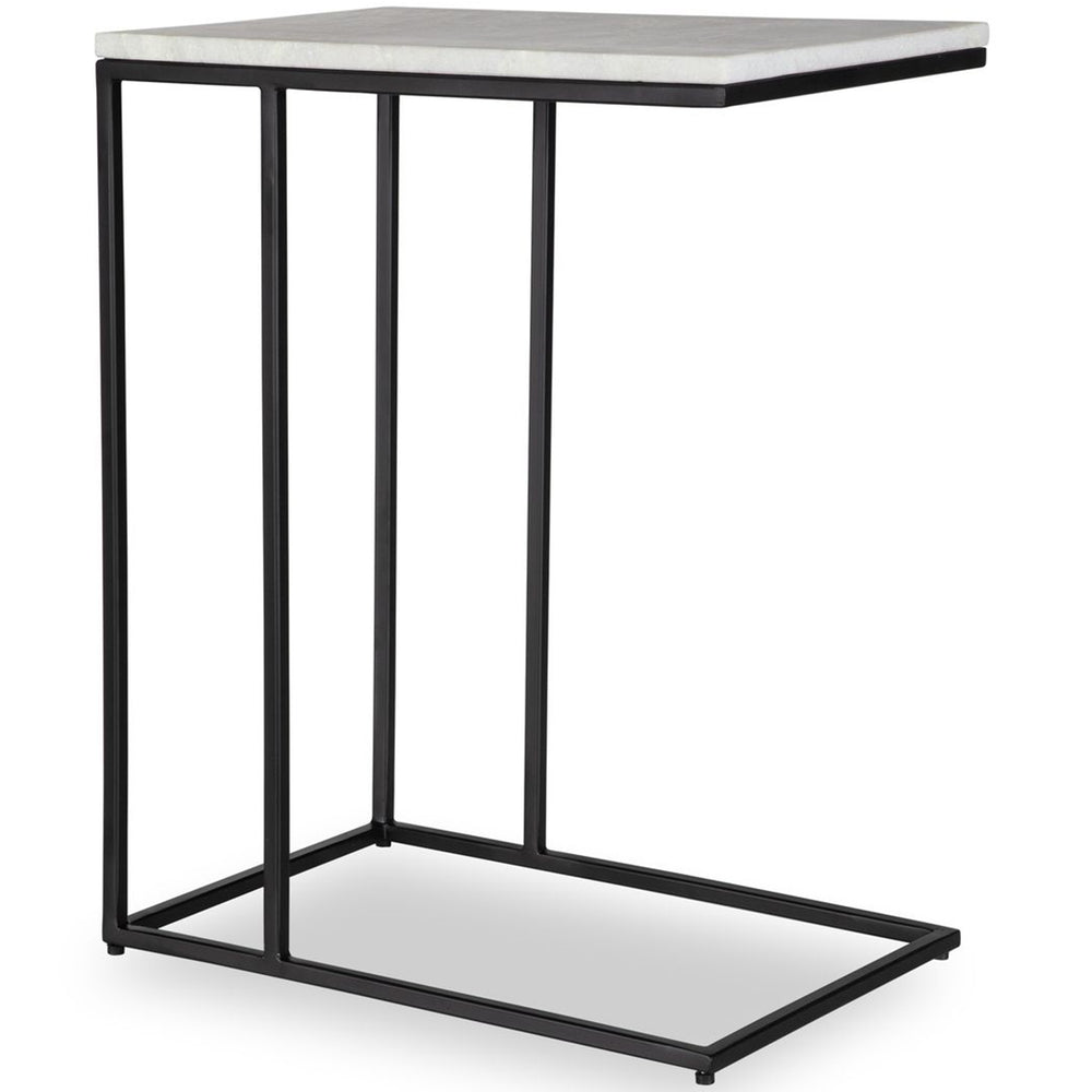 Booker Accent Table, White and Black-Furniture - Accent Tables-High Fashion Home