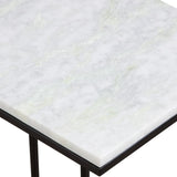 Booker Accent Table, White and Black-Furniture - Accent Tables-High Fashion Home