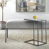 Booker Accent Table, White and Black-Furniture - Accent Tables-High Fashion Home