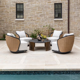 Bora Outdoor Swivel Chair, Louis Cream