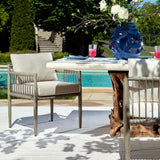 Borneo Outdoor Dining Chair, Dove, Set of 2