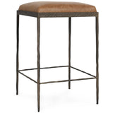 Bose Leather Counter Stool, Chestnut Brown-Furniture - Chairs-High Fashion Home